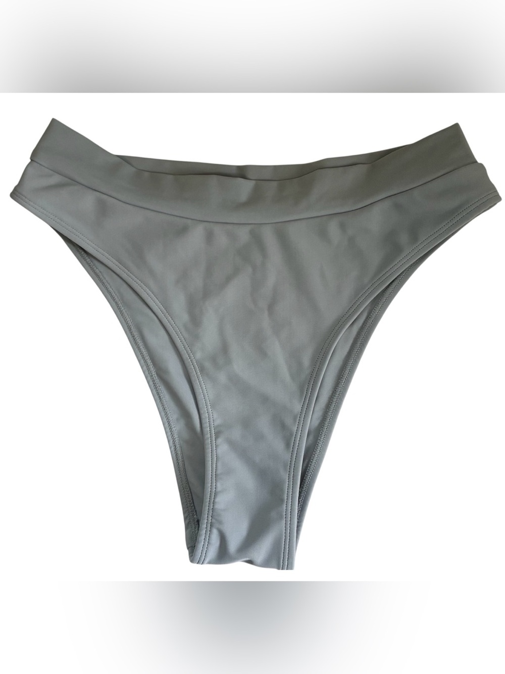 HIGH WAIST BIKINI BOTTOMS CHEEKY D GREY SWIM